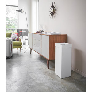 Yamazaki USA Tower Yamazaki Home Tall Trash Can 7.25 gallon Waste ...